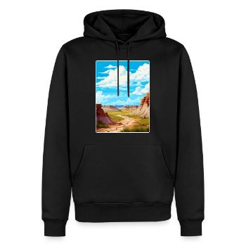 Badlands Nationalpark Reise Poster Souvenir WPA - Männer Premium Bio Hoodie - Schwarz - Vorne - Nico (187cm)