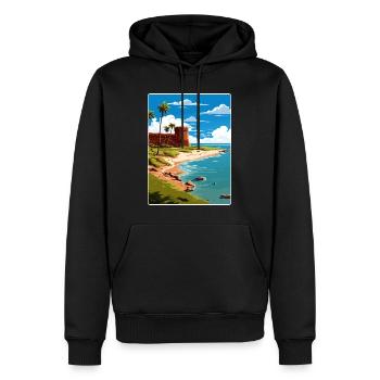 Affiche de voyage souvenir du parc national de Tortugas sèche - Sweat à capuche Premium bio Homme - noir - Devant - Nico (187cm)