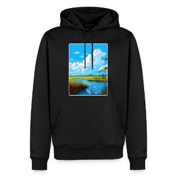 Affiche de voyage souvenir du parc national des Everglades - Sweat à capuche Premium bio Homme - noir - Devant - Nico (187cm)