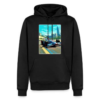 Austin Circuit Motorsport Rennen Texas Reiseposter - Männer Premium Bio Hoodie - Schwarz - Vorne - Nico (187cm)