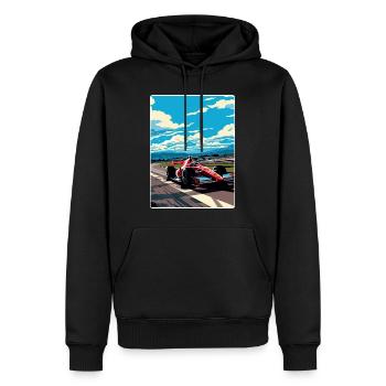 Affiche de voyage de la course de sport automobile du circuit de Suzuka au Japon - Sweat à capuche Premium bio Homme - noir - Devant - Nico (187cm)