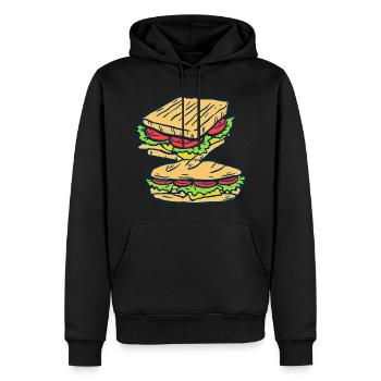 sandwich fast-food cuisinier cuisinier cuisinier - Sweat à capuche Premium bio Homme - noir - Devant - Nico (187cm)