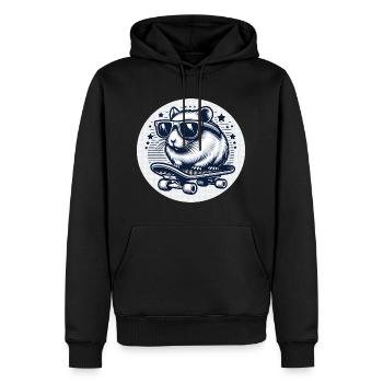 Hamster Skateboard Style - Sweat à capuche Premium bio Homme - noir - Devant - Nico (187cm)