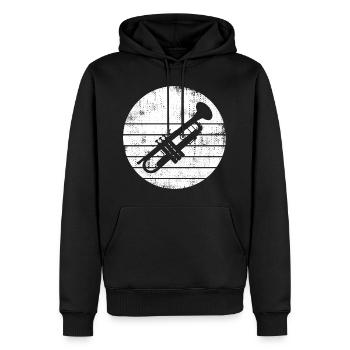 Croquis de trompette - Sweat à capuche Premium bio Homme - noir - Devant - Nico (187cm)