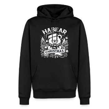 Habear Weihnachten Bär Schal süß Geschenk - Männer Premium Bio Hoodie - Schwarz - Vorne - Nico (187cm)