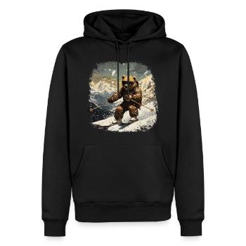 Bären Ski - Männer Premium Bio Hoodie - Schwarz - Vorne - Nico (187cm)