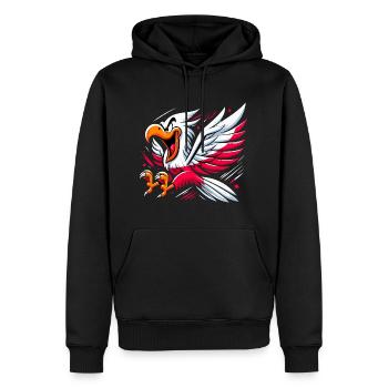 Polska Poland Eagle Flag Cartoon Gift - Men’s Premium Organic Hoodie - black - Front - Nico (187cm)