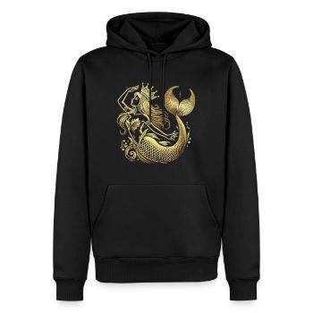 Sirène Sirène Princesse Or Cadeau Doré - Sweat à capuche Premium bio Homme - noir - Devant - Nico (187cm)