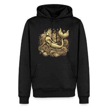 Sirène Sirène Princesse Or Cadeau Doré - Sweat à capuche Premium bio Homme - noir - Devant - Nico (187cm)