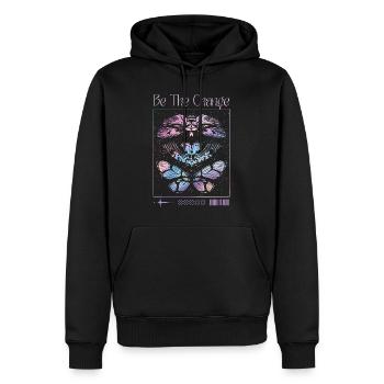 Be The Change – Schmetterlings-Transformation - Männer Premium Bio Hoodie - Schwarz - Vorne - Nico (187cm)