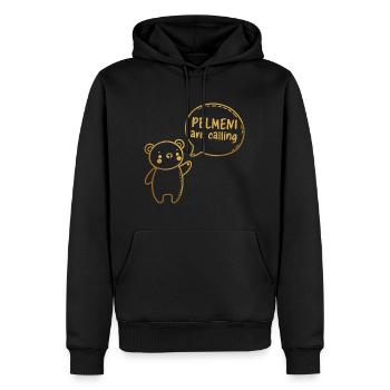 Pelmeni rufen süßer Bär Gold Geschenk - Männer Premium Bio Hoodie - Schwarz - Vorne - Nico (187cm)