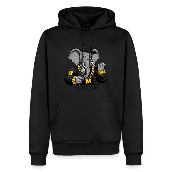 Éléphant Rappeur : Style Rap et Attitude ! - Sweat à capuche Premium bio Homme - noir - Devant - Nico (187cm)