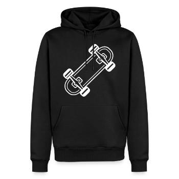 Skateboard Comic-Stil - Männer Premium Bio Hoodie - Schwarz - Vorne - Nico (187cm)
