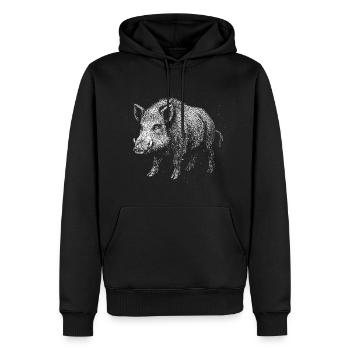 Wild boar - Men’s Premium Organic Hoodie - black - Front - Nico (187cm)