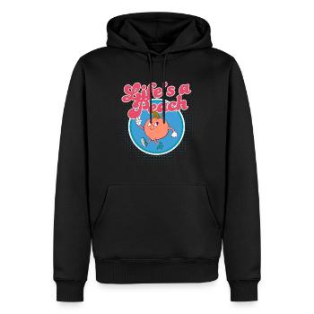 Life's a Peach - Men’s Premium Organic Hoodie - black - Front - Nico (187cm)