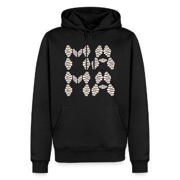 FRANZBRÖTCHEN HAMBURG MAMA - Männer Premium Bio Hoodie - Schwarz - Vorne - Nico (187cm)