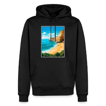 Algarve Portugal Vintage-Reiseplakat Stadtlandschaft - Männer Premium Bio Hoodie - Schwarz - Vorne - Nico (187cm)