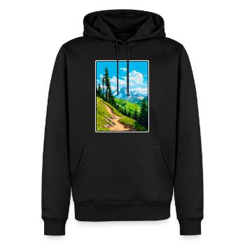 Piz Badile Schweiz Reiseplakat Cityscape WPA - Männer Premium Bio Hoodie - Schwarz - Vorne - Nico (187cm)