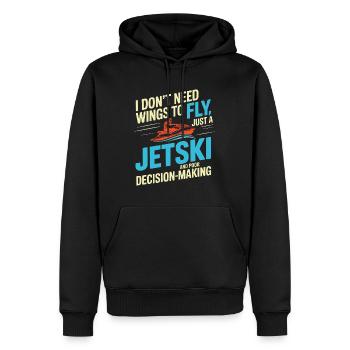 Jetski Rider Drôle de Prise de Décision Citation - Sweat à capuche Premium bio Homme - noir - Devant - Nico (187cm)