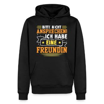 Malle PLEASE DO NOT SPEAK Funny - Sweat à capuche Premium bio Homme - noir - Devant - Nico (187cm)