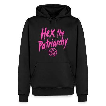 Hex The Patriarchy – Déclaration féministe - Sweat à capuche Premium bio Homme - noir - Devant - Nico (187cm)
