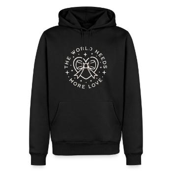 Le monde a besoin de plus d’amour de gentillesse de paix citations - Sweat à capuche Premium bio Homme - noir - Devant - Nico (187cm)