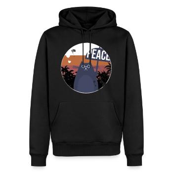 Katze Vintage Design Geschenk - Männer Premium Bio Hoodie - Schwarz - Vorne - Nico (187cm)