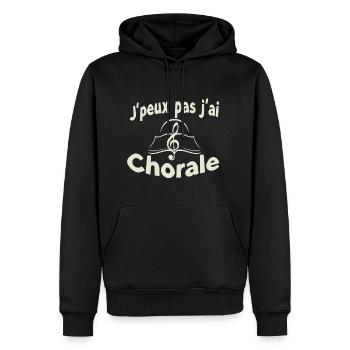 J'peux pas j'ai Chorale - Sweat à capuche Premium bio Homme - noir - Devant - Nico (187cm)