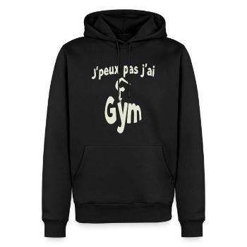 Ich kann nicht, ich habe ein Fitnessstudio - Männer Premium Bio Hoodie - Schwarz - Vorne - Nico (187cm)