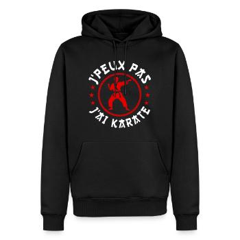 Ich kann nicht Karate haben - Männer Premium Bio Hoodie - Schwarz - Vorne - Nico (187cm)