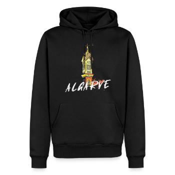 Cheminée traditionnelle de l'Algarve au Portugal - Sweat à capuche Premium bio Homme - noir - Devant - Nico (187cm)