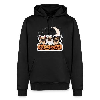 Happy Halloween Pug Costume Cute Cute - Men’s Premium Organic Hoodie - black - Front - Nico (187cm)