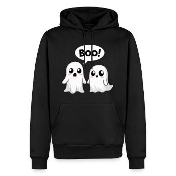 Halloween Mignon Boo Fantômes - Sweat à capuche Premium bio Homme - noir - Devant - Nico (187cm)