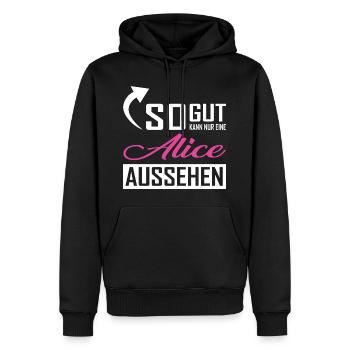 So gut kann nur eine Alice aussehen - Männer Premium Bio Hoodie - Schwarz - Vorne - Nico (187cm)