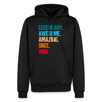 Legendary Awesome Since 1996 – 30th Birthday - Männer Premium Bio Hoodie - Schwarz - Vorne - Nico (187cm)
