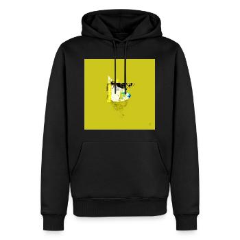 TEXTURA_DE_COLOR_#03 - Männer Premium Bio Hoodie - Schwarz - Vorne - Nico (187cm)