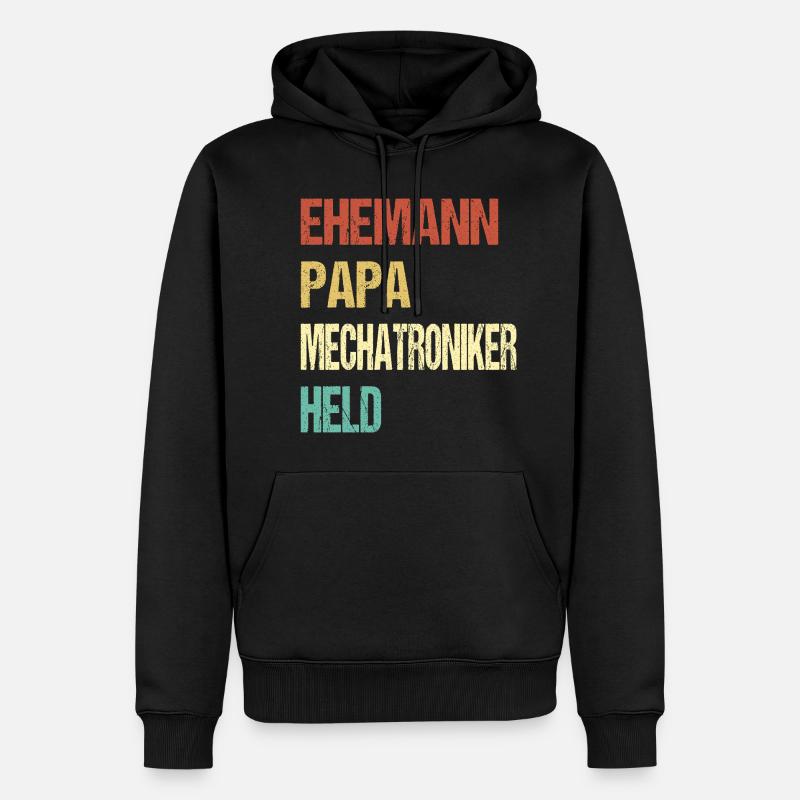 Technicien en mécatronique Papa - Sweat à capuche Premium bio Homme - noir