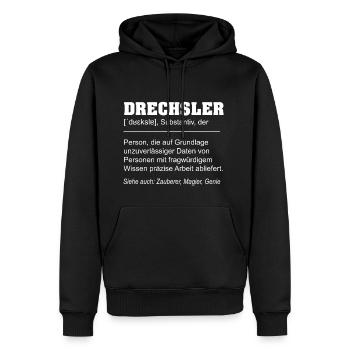 Definition Woodturner Funny - Men’s Premium Organic Hoodie - black - Front - Nico (187cm)