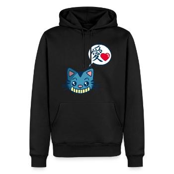 Kawaii Manga-Katze - Männer Premium Bio Hoodie - Schwarz - Vorne - Nico (187cm)