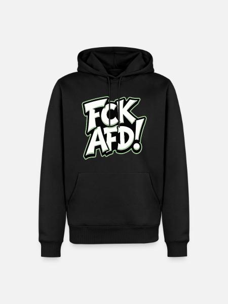 FCK AFD politisches Statement gegen Rechts - Männer Premium Bio Hoodie - Schwarz