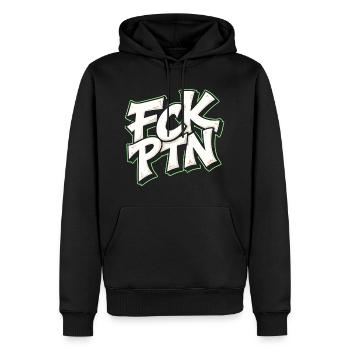 Déclaration anti-Poutine du FCK PTN - Sweat à capuche Premium bio Homme - noir - Devant - Nico (187cm)