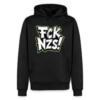 Déclaration de FCK NZS contre le racisme - Sweat à capuche Premium bio Homme - noir - Devant - Nico (187cm)