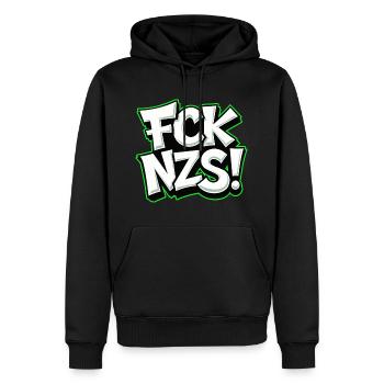 Déclaration de FCK NZS contre le racisme - Sweat à capuche Premium bio Homme - noir - Devant - Nico (187cm)