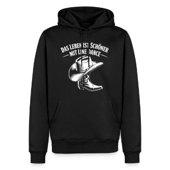 La vie est belle, danse en ligne, cowboy - Sweat à capuche Premium bio Homme - noir - Devant - Nico (187cm)