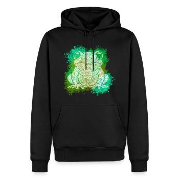 Grenouille Zentangle - Sweat à capuche Premium bio Homme - noir - Devant - Nico (187cm)