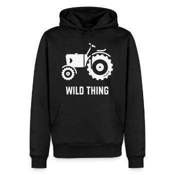 Wild Thing (Trecker / Traktor / Landwirt / White) - Männer Premium Bio Hoodie - Schwarz - Vorne - Nico (187cm)
