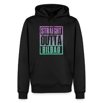 Directement sorti de Bilbao - Sweat à capuche Premium bio Homme - noir - Devant - Nico (187cm)