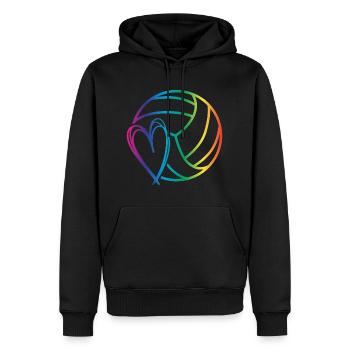 L'amour du volley-ball - Sweat à capuche Premium bio Homme - noir - Devant - Nico (187cm)