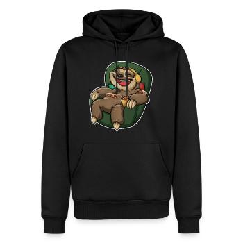 Sloth Pizza - Men’s Premium Organic Hoodie - black - Front - Nico (187cm)