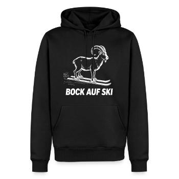 Un bouquetin drôle pour les skieurs - Sweat à capuche Premium bio Homme - noir - Devant - Nico (187cm)